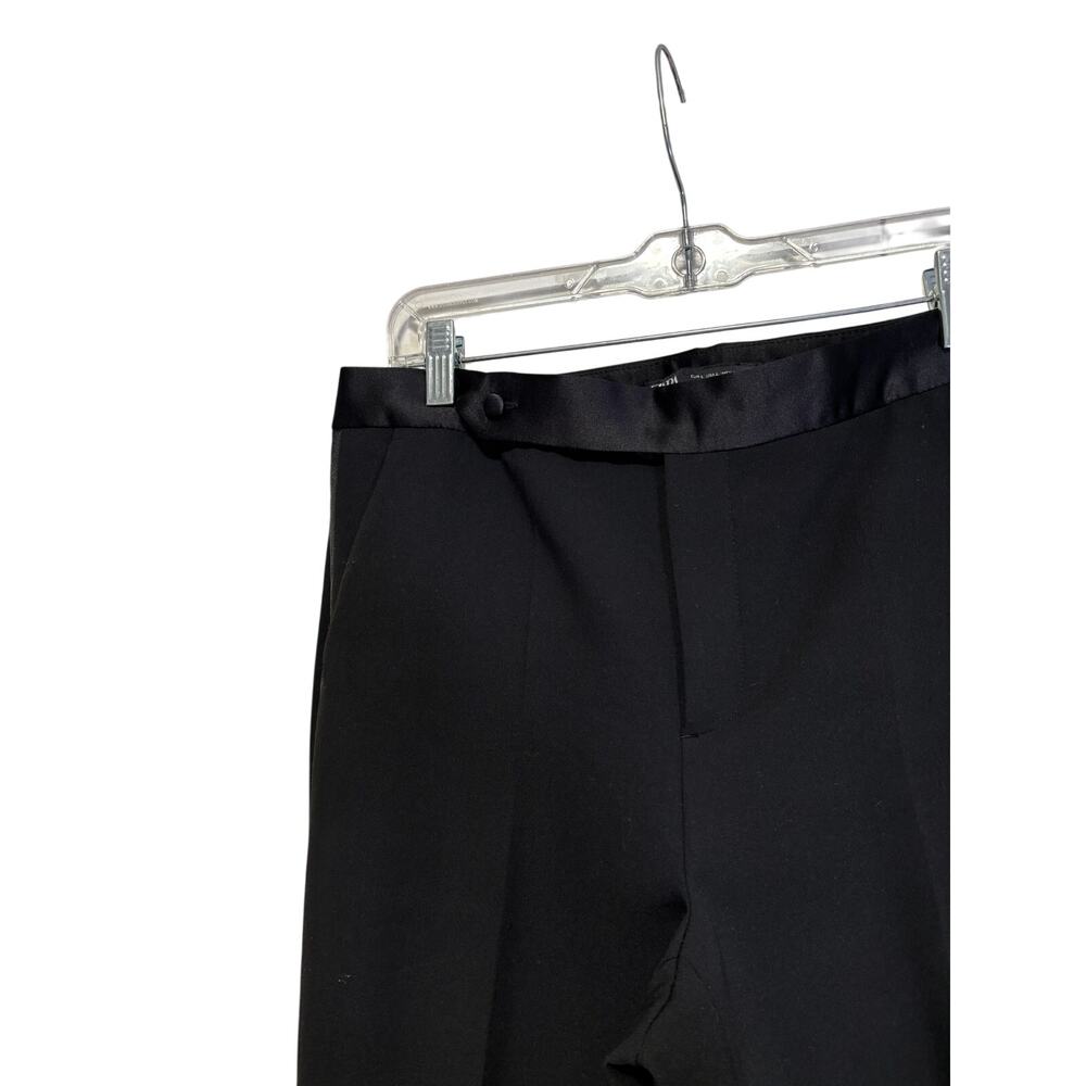 Zara Women's Black Tuxedo Dress Pants Satin Waistband Size L - Picture 6 of 9